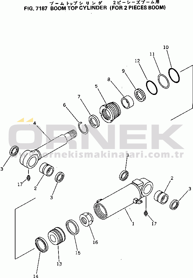 Komatsu PC70-6 S/N 34101-UP BOOM TOP CYLINDER (FOR 2-PIECES BOOM)