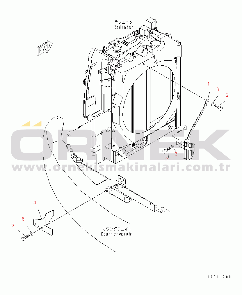 Komatsu PC70-8 S/N 10011-UP COOLING (FAN GUARD)