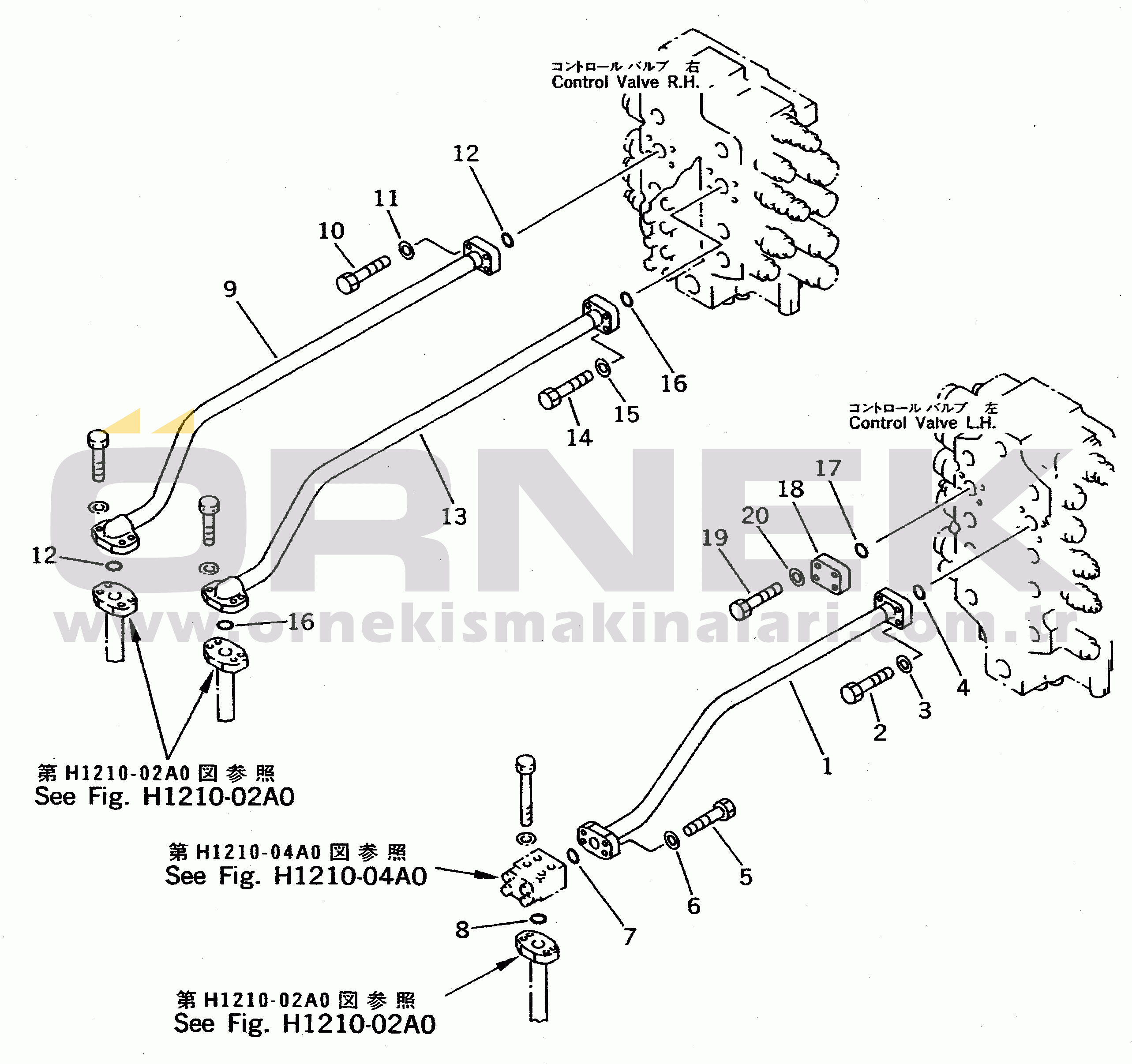 Komatsu PC710SE-5 S/N 10001-UP VALVE DELIVERY PIPING (BOOM) (VALVE SIDE)