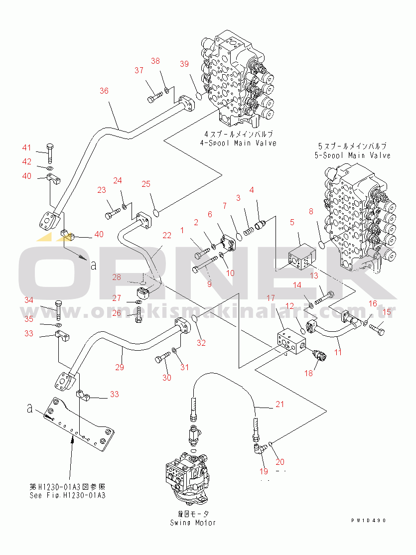 Komatsu PC750-6-AM S/N 10001-UP VALVE DELIVERY PIPING (BUCKET) (WITH SERVICE VALVE)(#11001-)