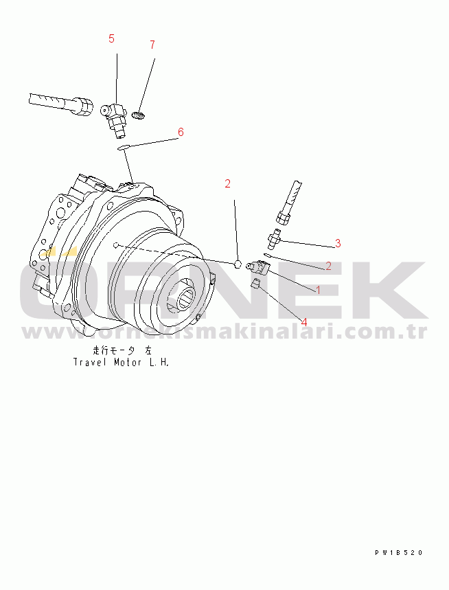 Komatsu PC750-6-AM S/N 10001-UP TRACK FRAME (TRAVEL PIPING) (MOTOR SIDE) (L.H.)(#11001-)