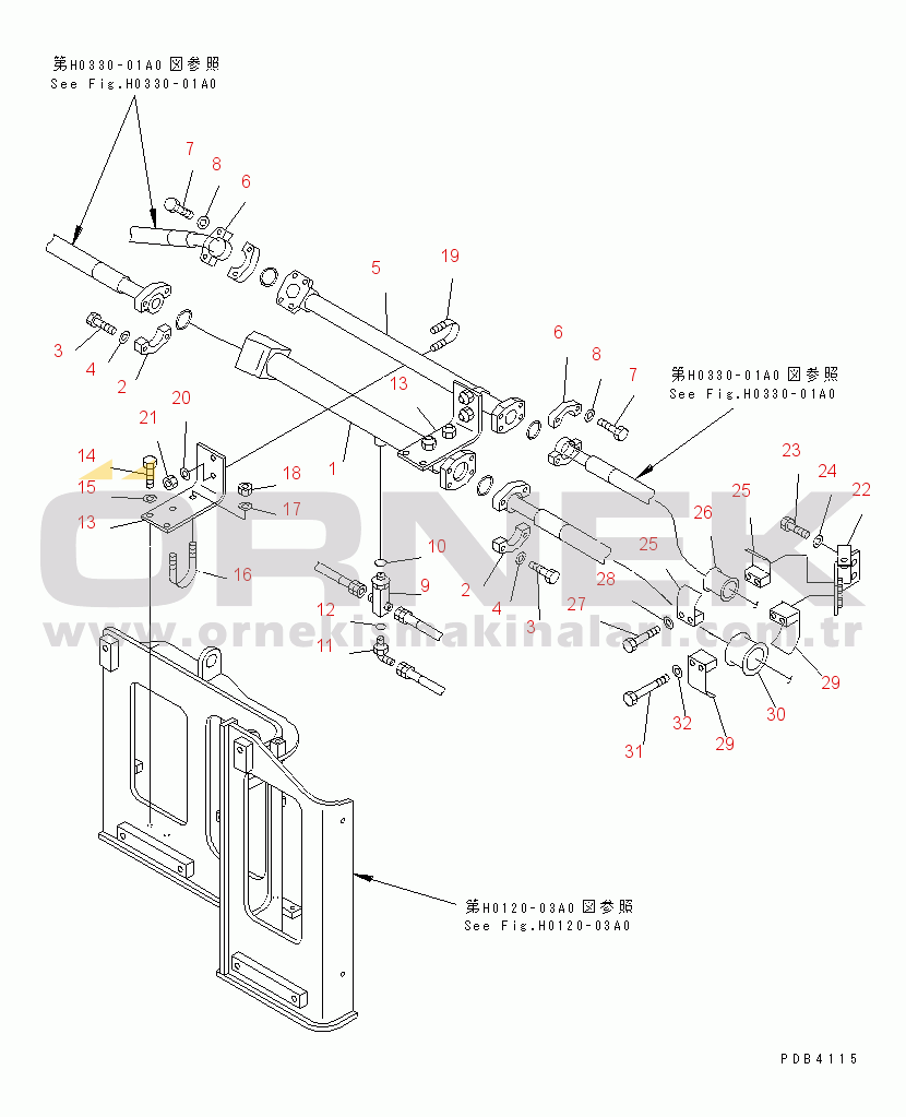 Komatsu PC750-6 S/N 10001-UP MAIN VALVE RETURN PIPING (TUBE) (2/2)(#10001-10238)