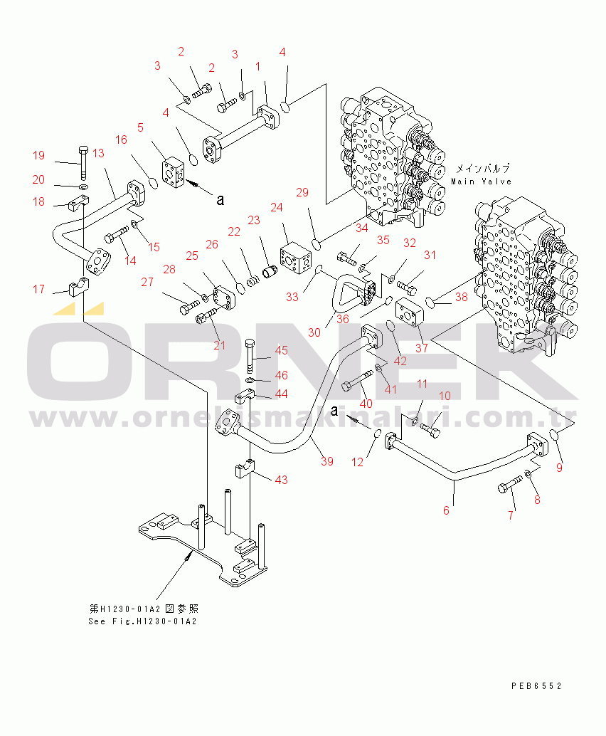 Komatsu PC750-6 S/N 10001-UP VALVE DELIVERY PIPING (ARM) (FOR LOADER)(#10001-10999)