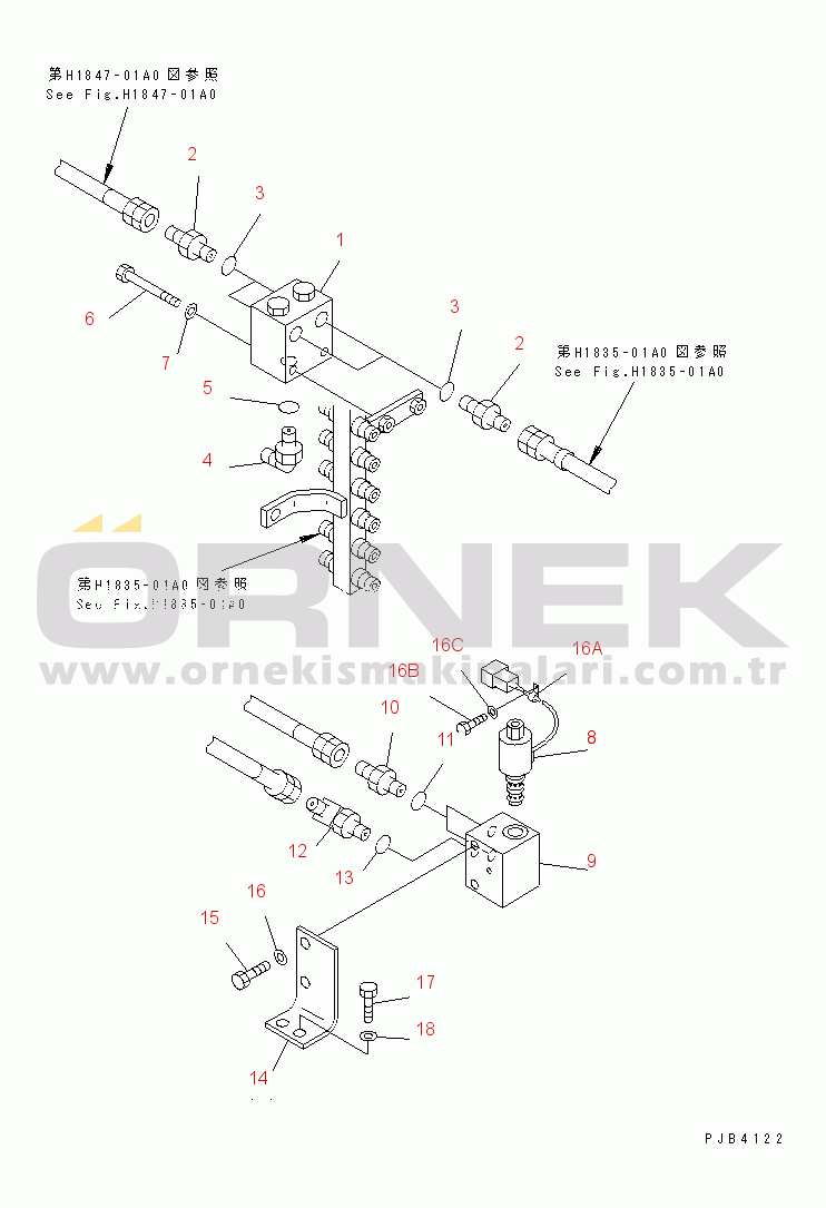 Komatsu PC750-6 S/N 10001-UP SHUTTLE VALVE LINE (SHUTTLE VALVE)(#10001-10999)