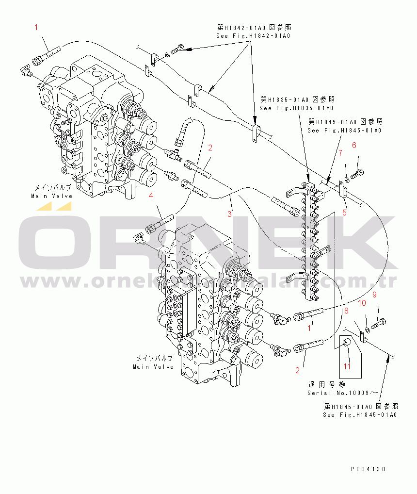 Komatsu PC750-6 S/N 10001-UP PPC BOOM AND BUCKET LINE(#10001-10999)