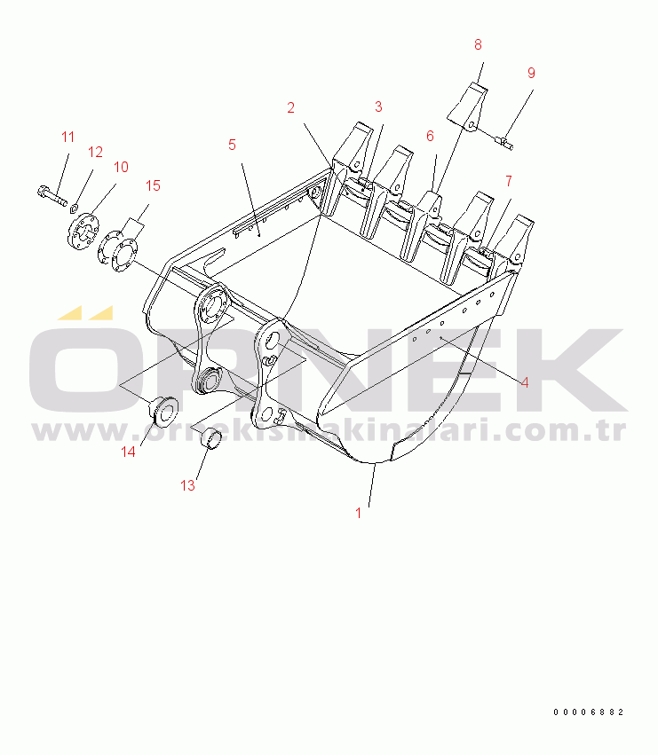 Komatsu PC750-7-M1 S/N 20001-UP BUCKET 4.0M3 (CECE 3.5M3)¤ 2000MM (HORIZONTAL PIN TYPE)