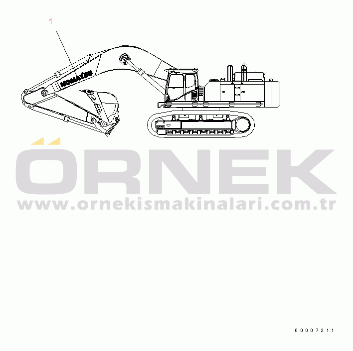 Komatsu PC750-7-M1 S/N 20001-UP BOOM MARK PLATE