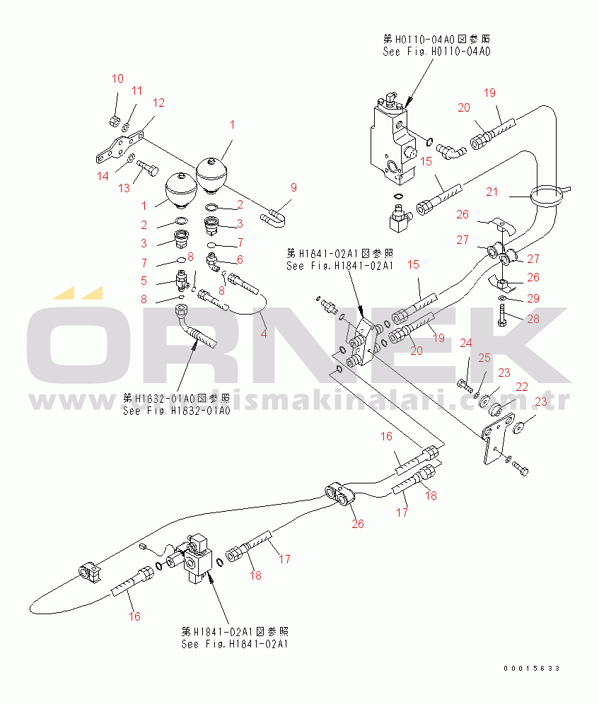 Komatsu PC750LC-7K S/N K40001-UP PPC PUMP LINE (ACCUMULATOR AND PILOT PIPING) (1 ATT)