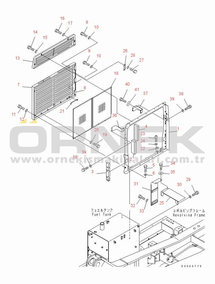 Komatsu PC750SE-7 S/N 20001-UP (Yurtdışı Versiyonu) RIGHT SIDE DOOR (MACHINE CAB)