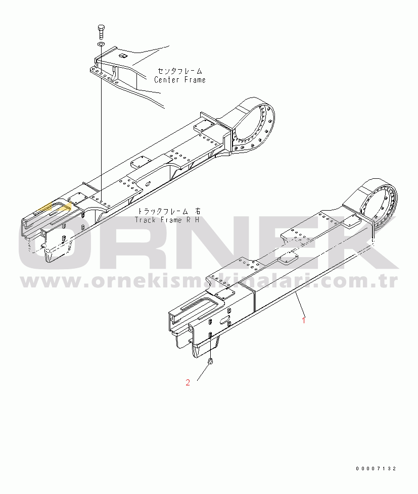 Komatsu PC750SE-7 S/N 20001-UP (Yurtdışı Versiyonu) TRACK FRAME (L.H.)