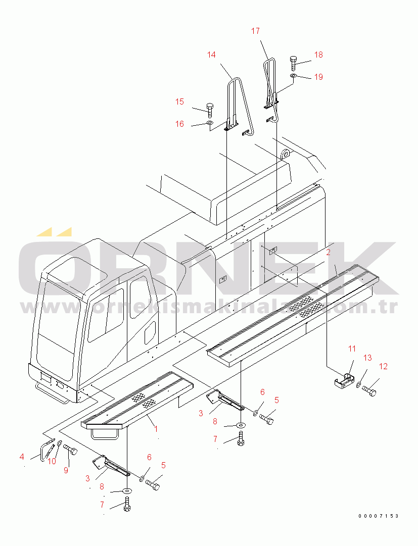 Komatsu PC750SE-7 S/N 20001-UP (Yurtdışı Versiyonu) LEFT SIDE STEP