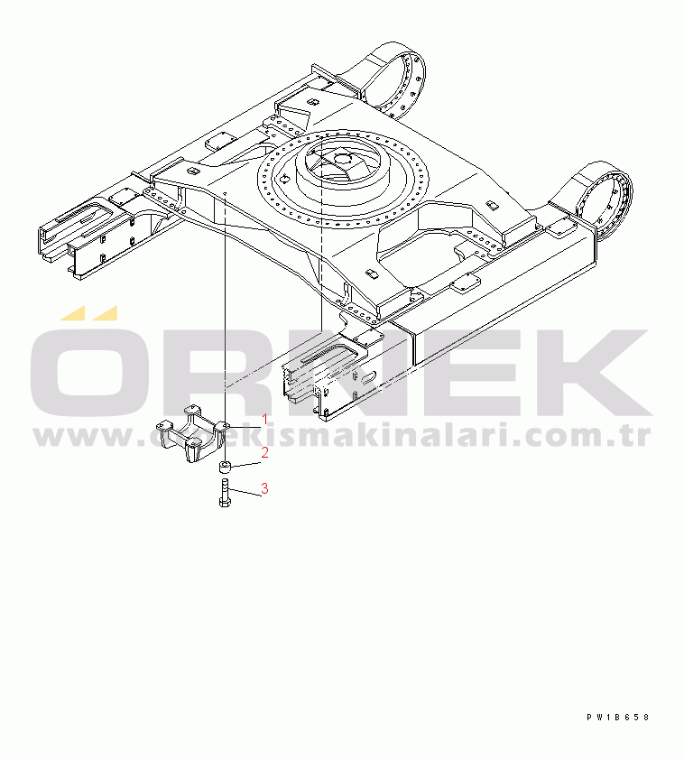 Komatsu PC750SE-7-M1 S/N 20001-UP TRACK FRAME (ROLLER GUARD) (WITH FINAL ROLLER GUARD) (R.H.)