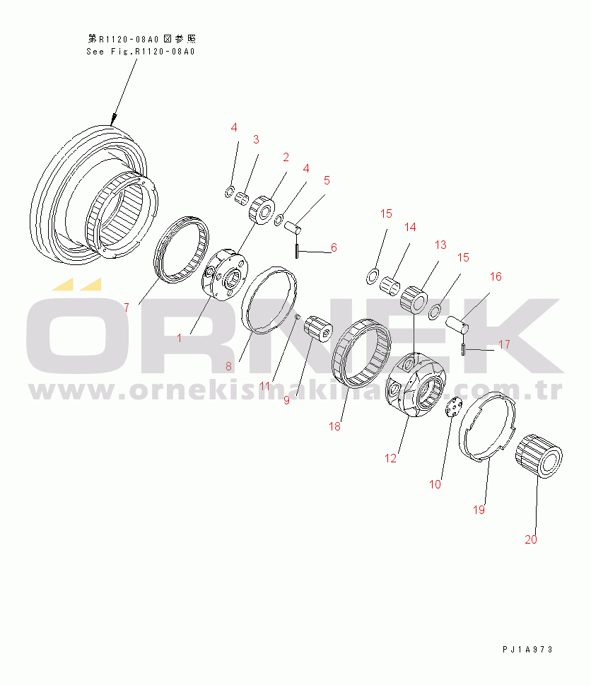 Komatsu PC750SE-6 S/N 10001-UP TRACK FRAME (FINAL DRIVE) (1ST AND 2ND CARRIER) (L.H.)(#10292-10999)