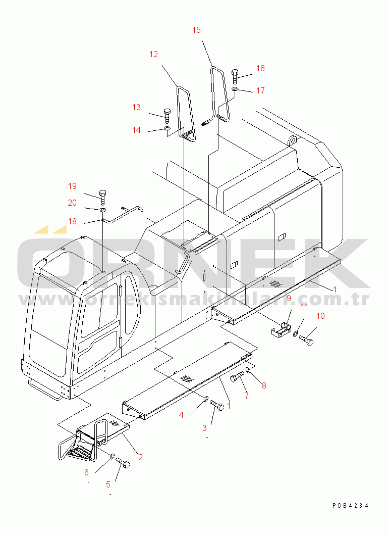 Komatsu PC750SE-6 S/N 10001-UP LEFT SIDE STEP(#10001-10119)