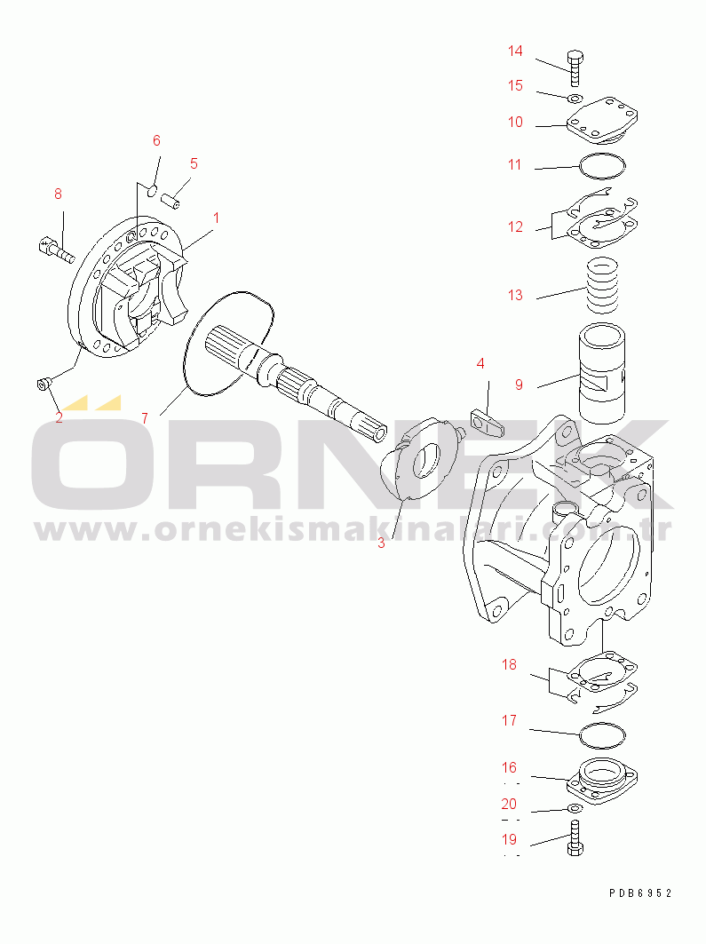 Komatsu PC750SE-6K S/N K30001-UP MAIN PUMP (3/9) (NO.2 PUMP)(#K30001-K31999)