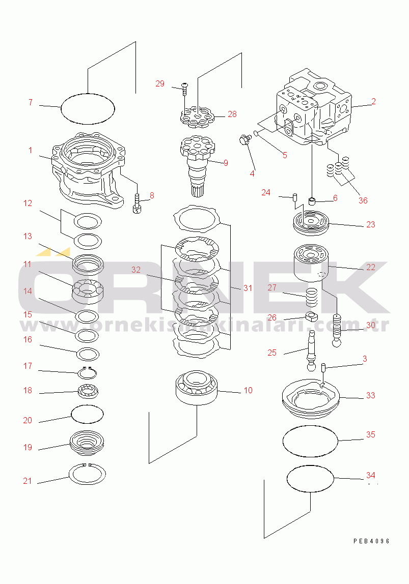 Komatsu PC750SE-6K S/N K30001-UP SWING MOTOR (1/2)(#K30001-K31999)