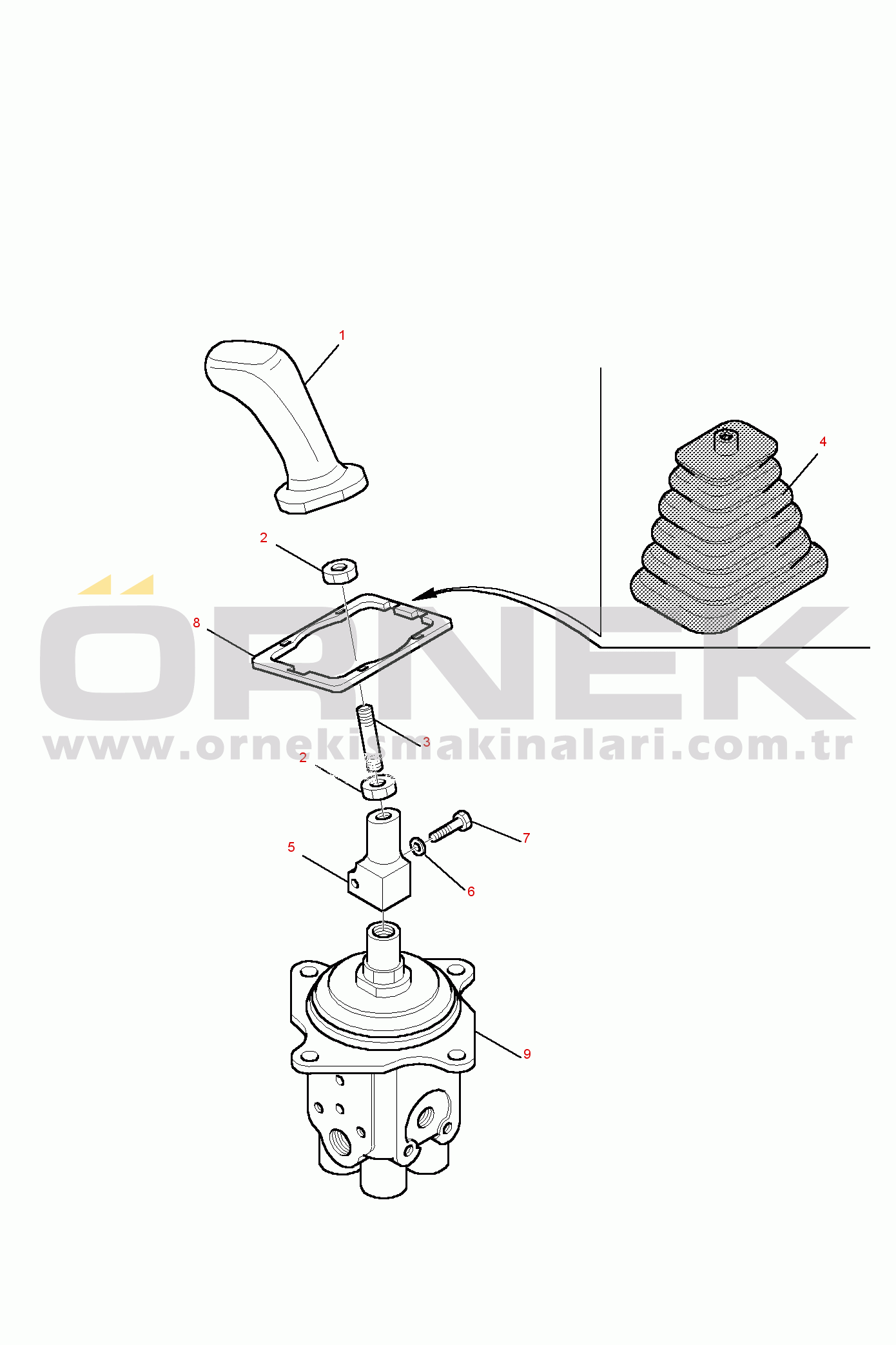 Komatsu PC75R-2 USA S/N 22E5200001-UP PPC VALVE, L.H.