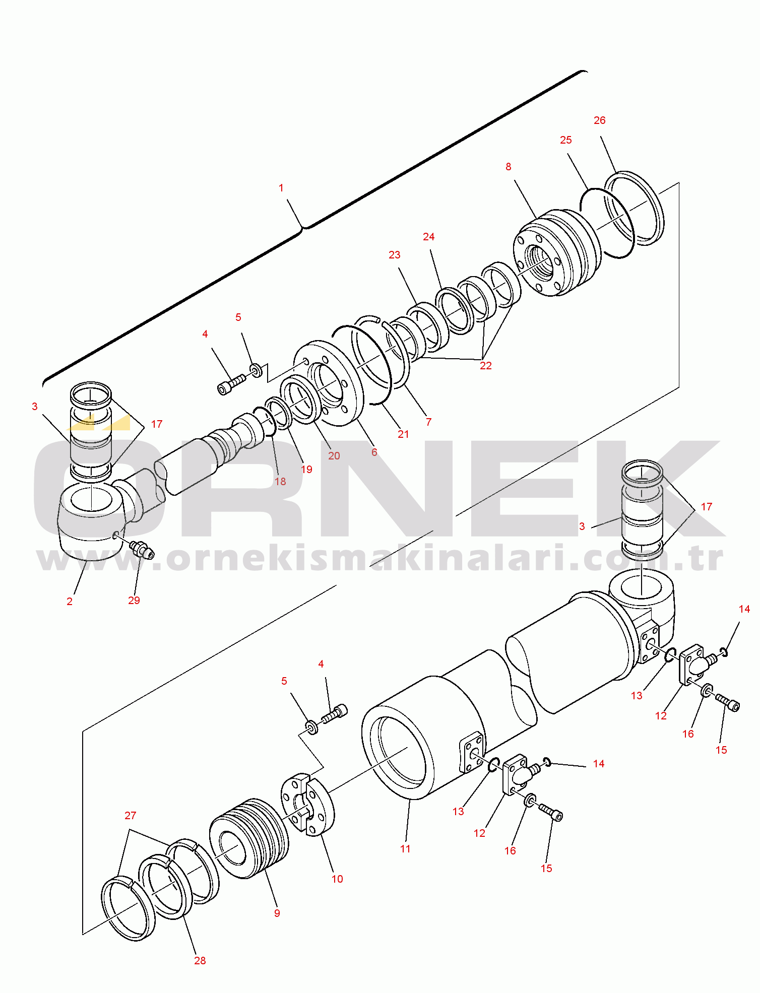 Komatsu PC75R-2 USA S/N 22E5200001-UP BOOM SWING CYLINDER