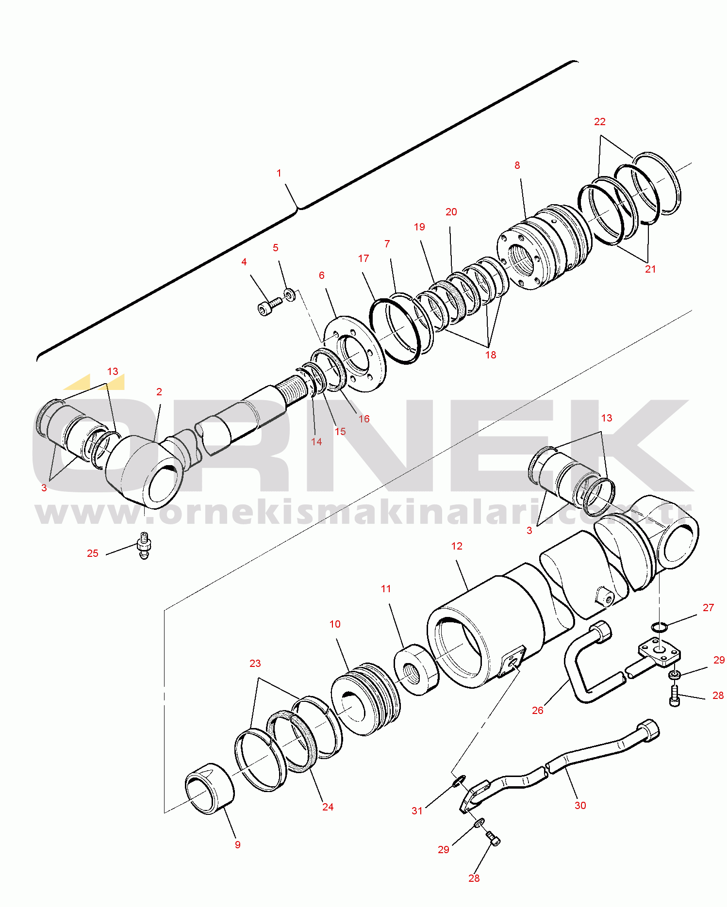 Komatsu PC75R-2 USA S/N 22E5200001-UP BOOM CYLINDER