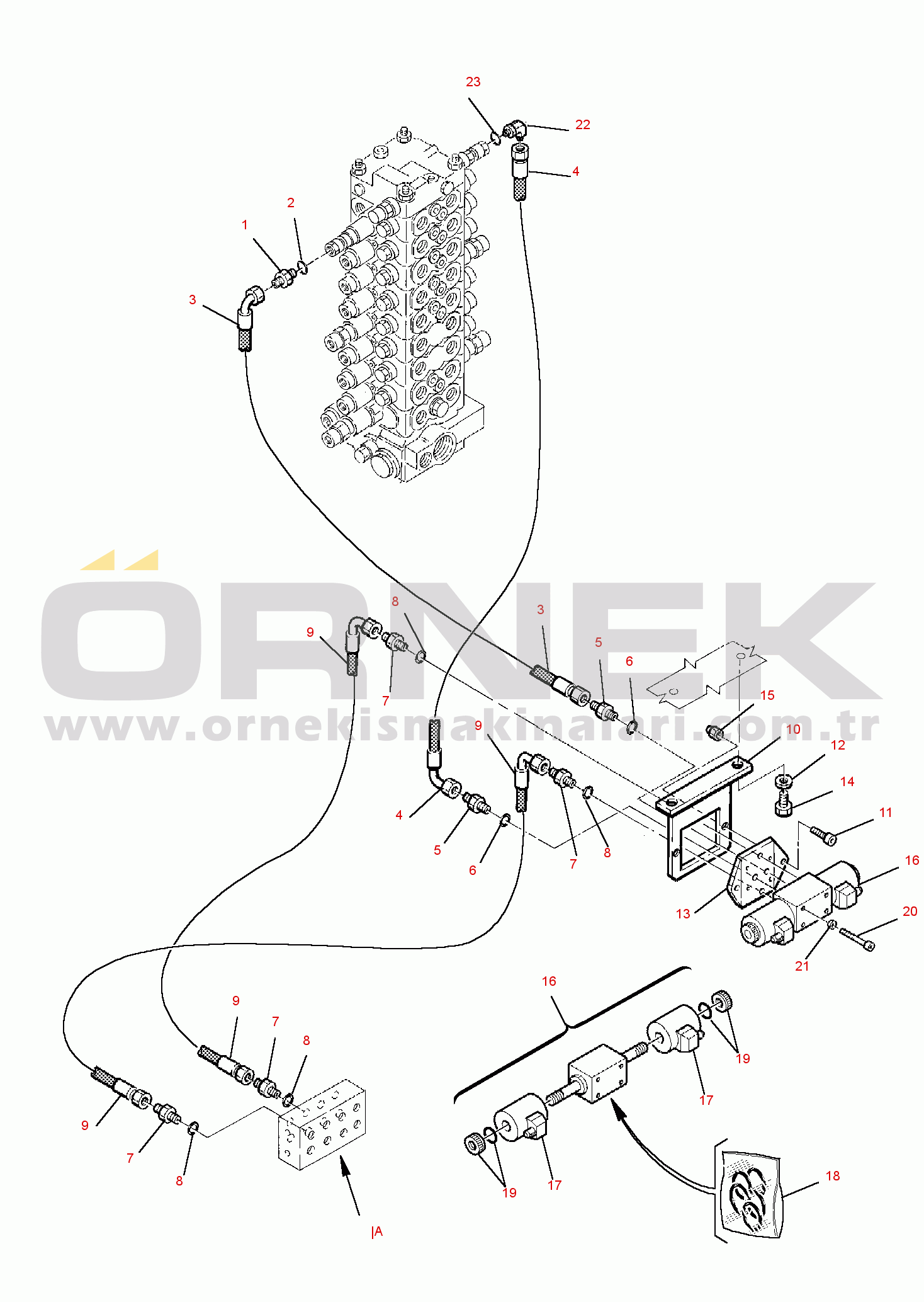 Komatsu PC75R-2 USA S/N 22E5200001-UP HYDRAULIC PIPING HAMMER