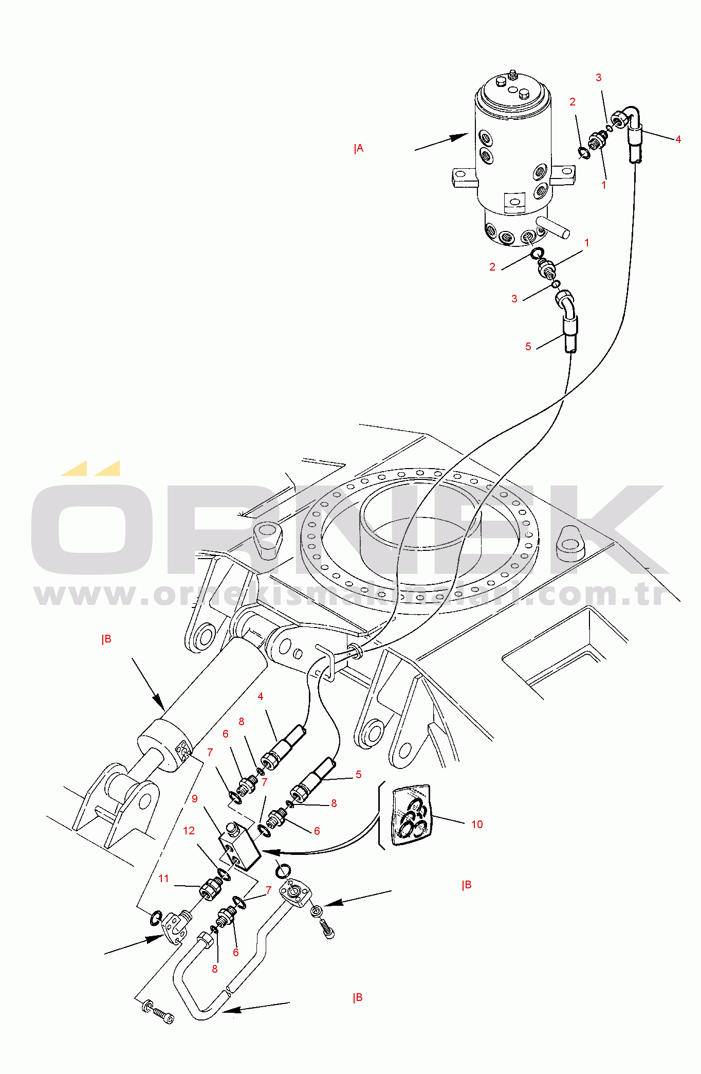 Komatsu PC75R-2 PC75R-2HD S/N 22E5210001-UP HYDRAULIC PIPING (BLADE LINE)(LOWER)(HD VERSION)