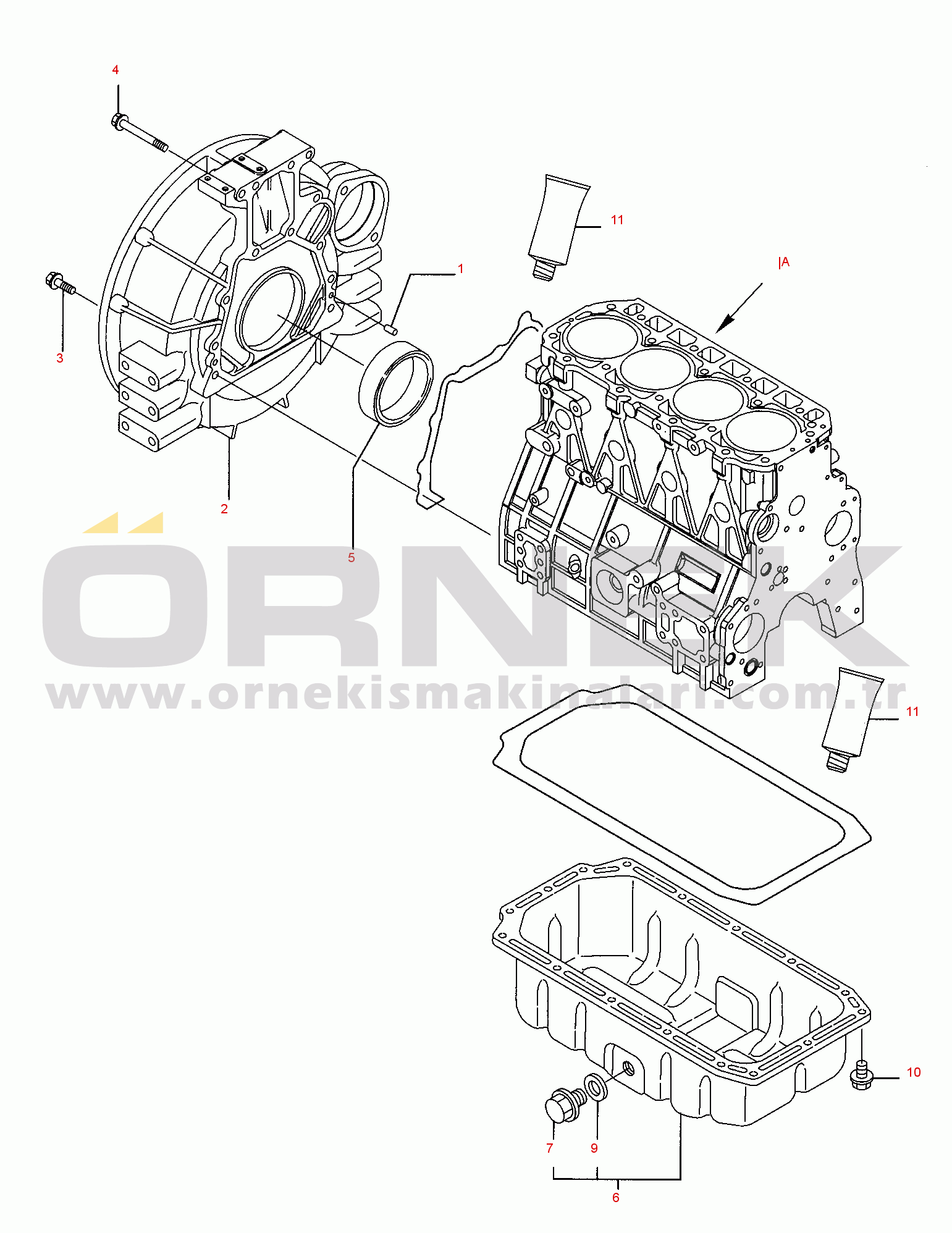 Komatsu PC75R-2 PC75R-2HD S/N 22E5210500-UP FLYWHEEL - LUBRICATING OIL SUMP