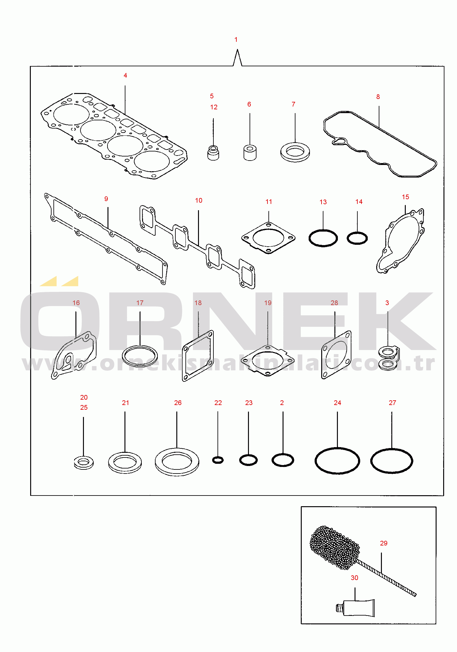 Komatsu PC75R-2 PC75R-2HD S/N 22E5210500-UP GASKET SET
