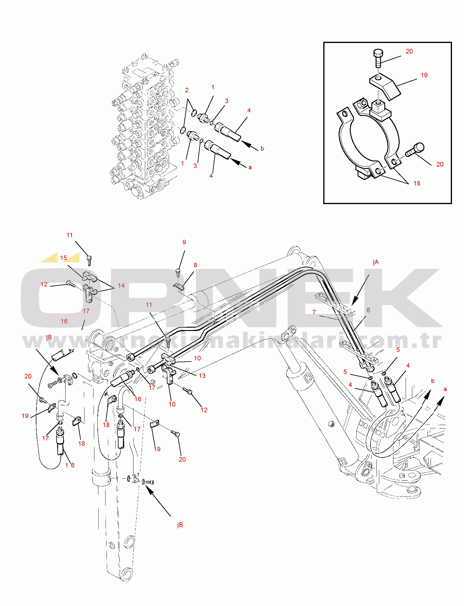 Komatsu PC75R-2 PC75R-2HD S/N 22E5210500-UP HYDRAULIC PIPING (BUCKET CYLINDER LINE)