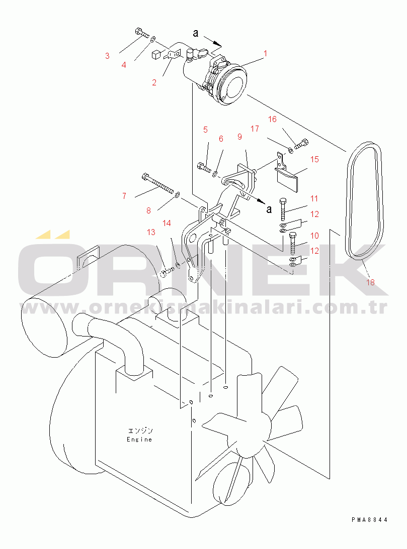 Komatsu PC75UU-2E S/N 5001-UP COOLER COMPRESSOR