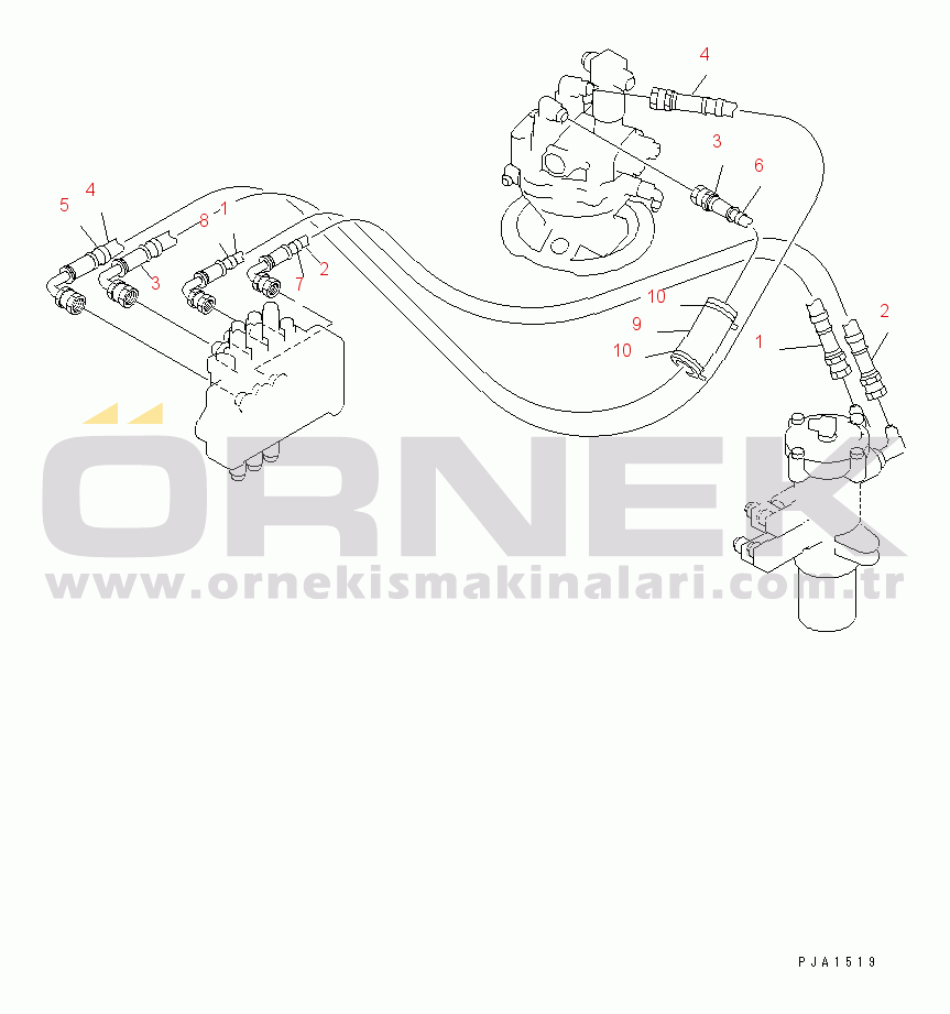 Komatsu PC75UU-2 S/N 5001-UP ACTUATOR LINE (SWING AND BLADE)(#5001-7927)