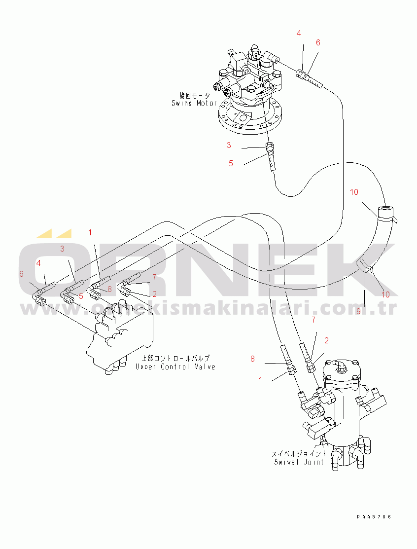 Komatsu PC75UU-2 S/N 5001-UP ACTUATOR LINE (SWING AND BLADE)(#7928-)