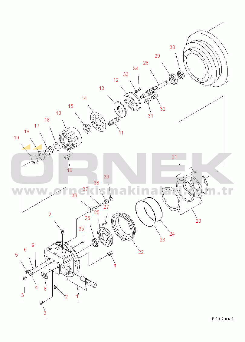 Komatsu PC75UU-3 S/N 15001-UP TRAVEL MOTOR (1/3) (HYDRAULIC MOTOR)(#15001-20041)