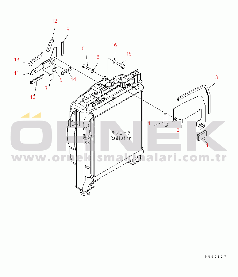 Komatsu PC78US-6 S/N 4001-UP (Yurtdışı Versiyonu) COOLING (SEAL PLATE)(#4001-6500)