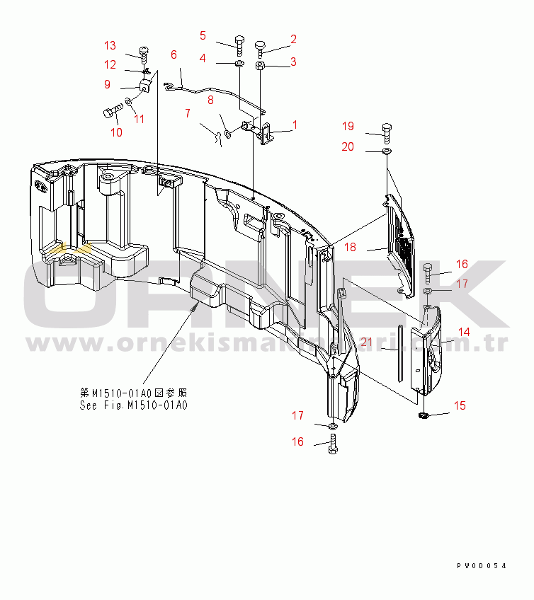 Komatsu PC78US-6 S/N 4001-UP (Yurtdışı Versiyonu) HOOD (BRACKET) (BLUE)(#4001-6500)
