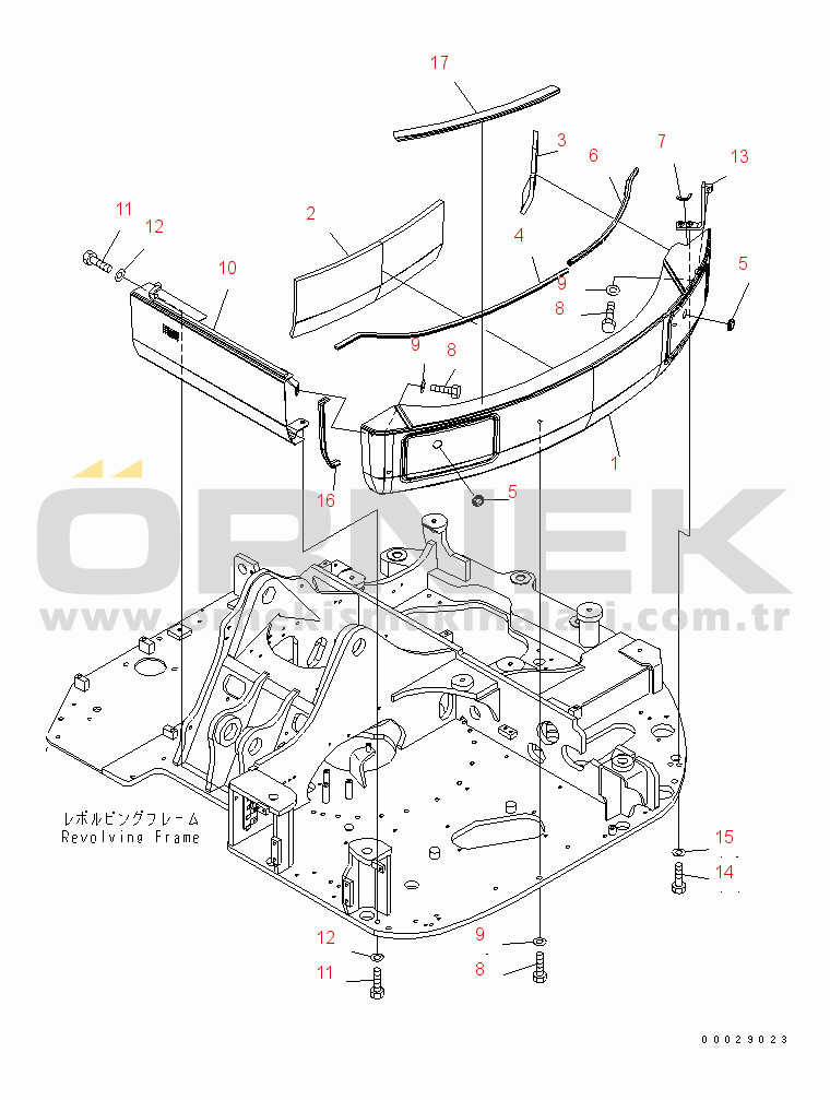 Komatsu PC78US-6 S/N 4001-UP (Yurtdışı Versiyonu) LEFT SIDE COVER (YELLOW)(#4001-6500)