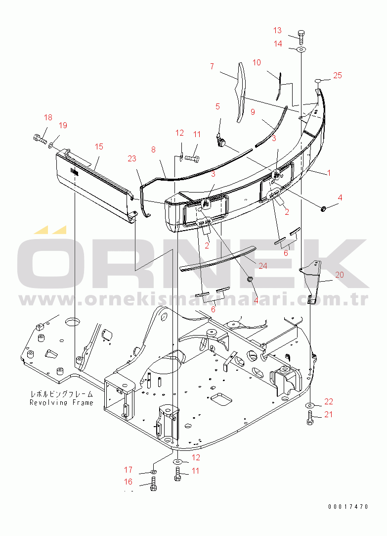 Komatsu PC78US-6 S/N 4001-UP (Yurtdışı Versiyonu) LEFT SIDE COVER (YELLOW)(#6501-)