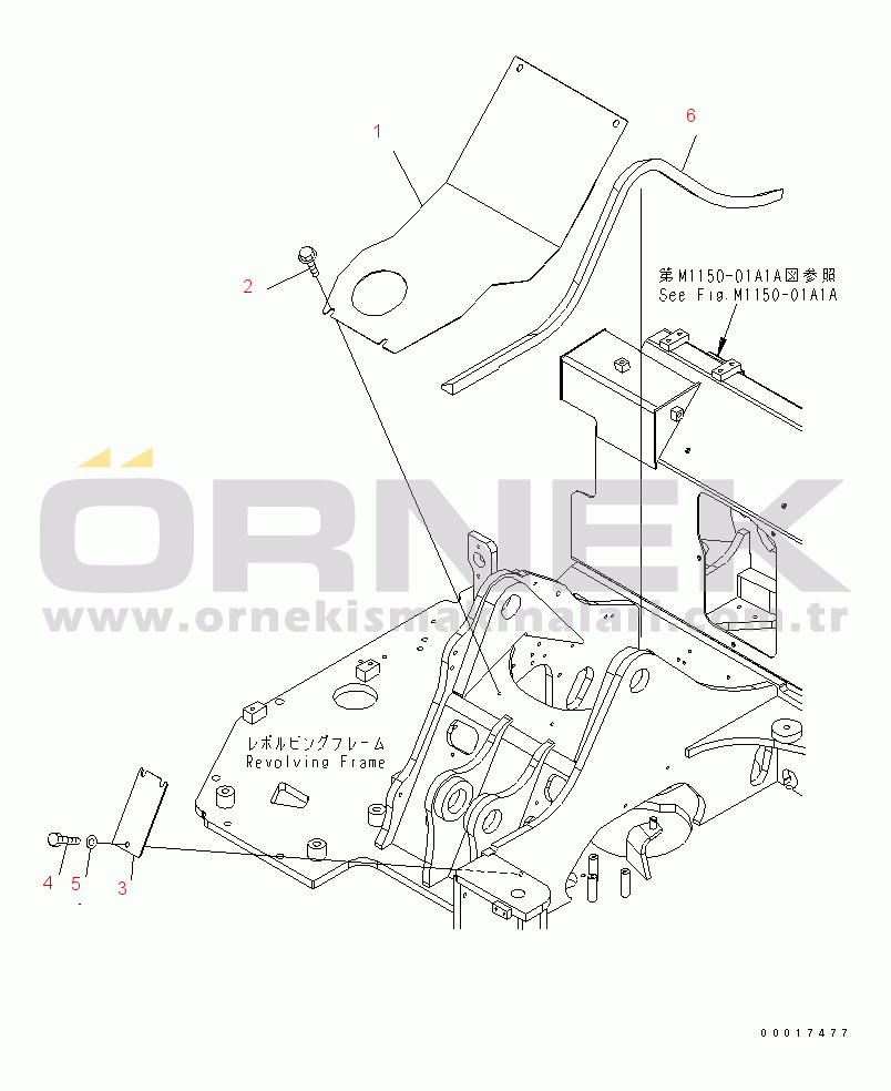 Komatsu PC78US-6 S/N 4001-UP (Yurtdışı Versiyonu) FRONT COVER (CENTER COVER) (YELLOW)(#6501-)