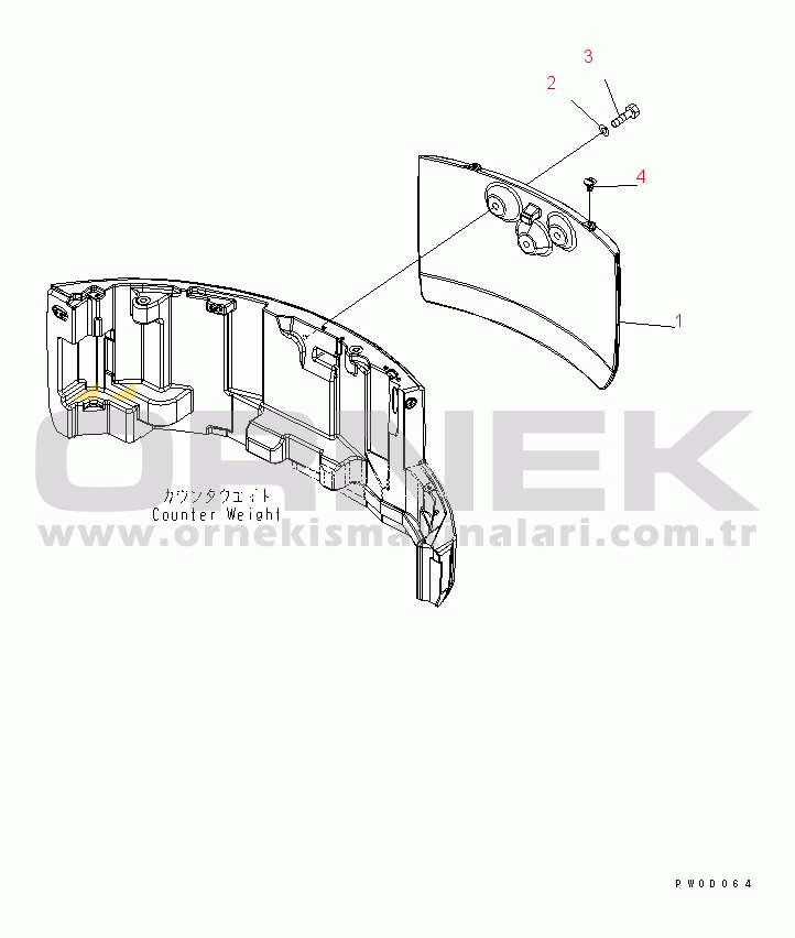 Komatsu PC78US-6 S/N 4001-UP (Yurtdışı Versiyonu) ADDITIONAL WEIGHT (YELLOW)