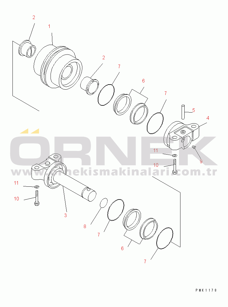 Komatsu PC78US-6 S/N 4001-UP (Yurtdışı Versiyonu) TRACK ROLLER(#4001-6500)
