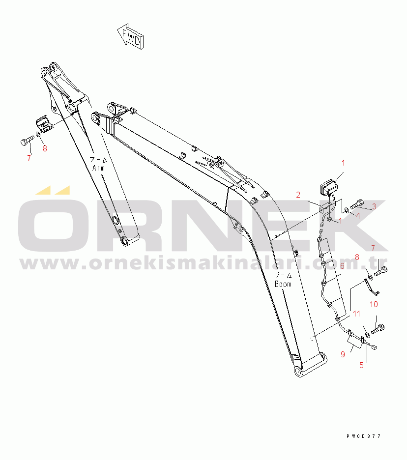 Komatsu PC78US-6 S/N 4001-UP (Yurtdışı Versiyonu) BOOM (WORK LAMP)