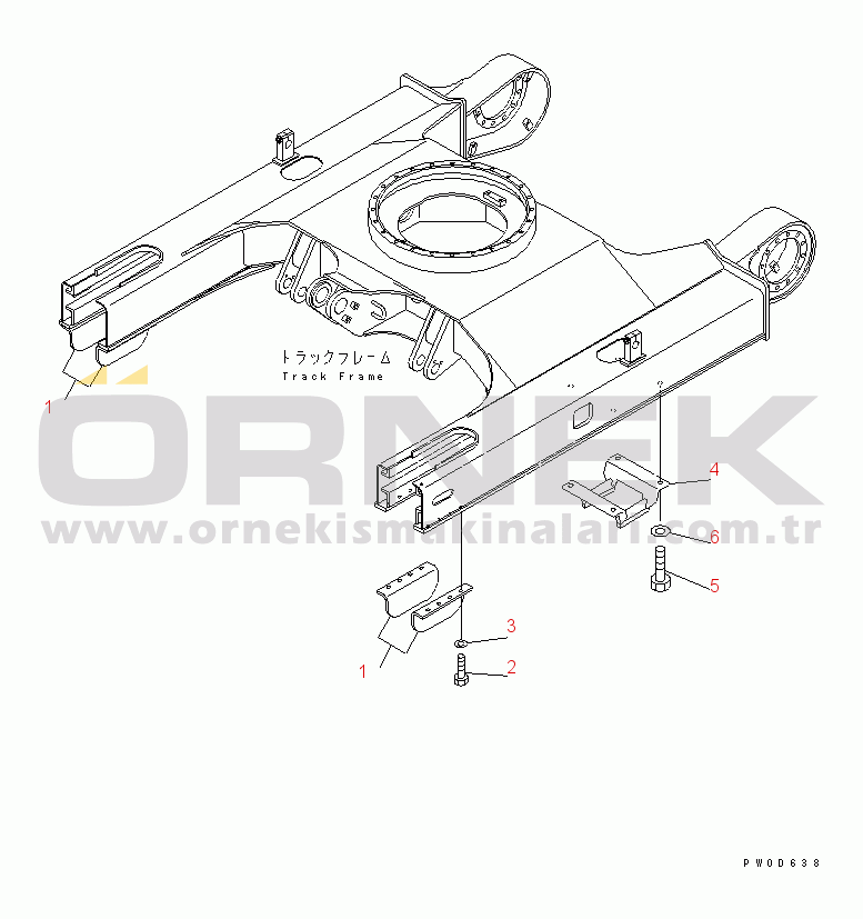 Komatsu PC78UU-6 S/N 22001-UP TRACK GUARD AND TRACK ROLLER GUARD (WITH STEEL SHOE)