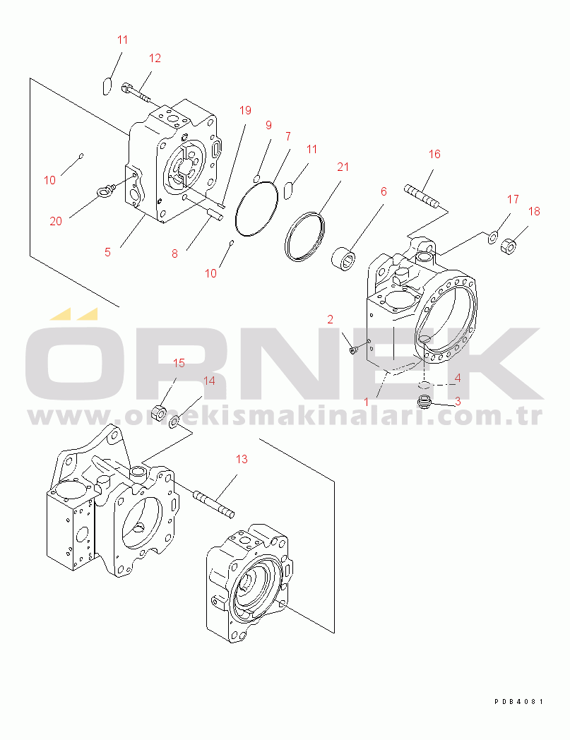 Komatsu PC800-6 S/N 30001-UP MAIN PUMP (6/15) (NO.2 PUMP)(#30001-30174)