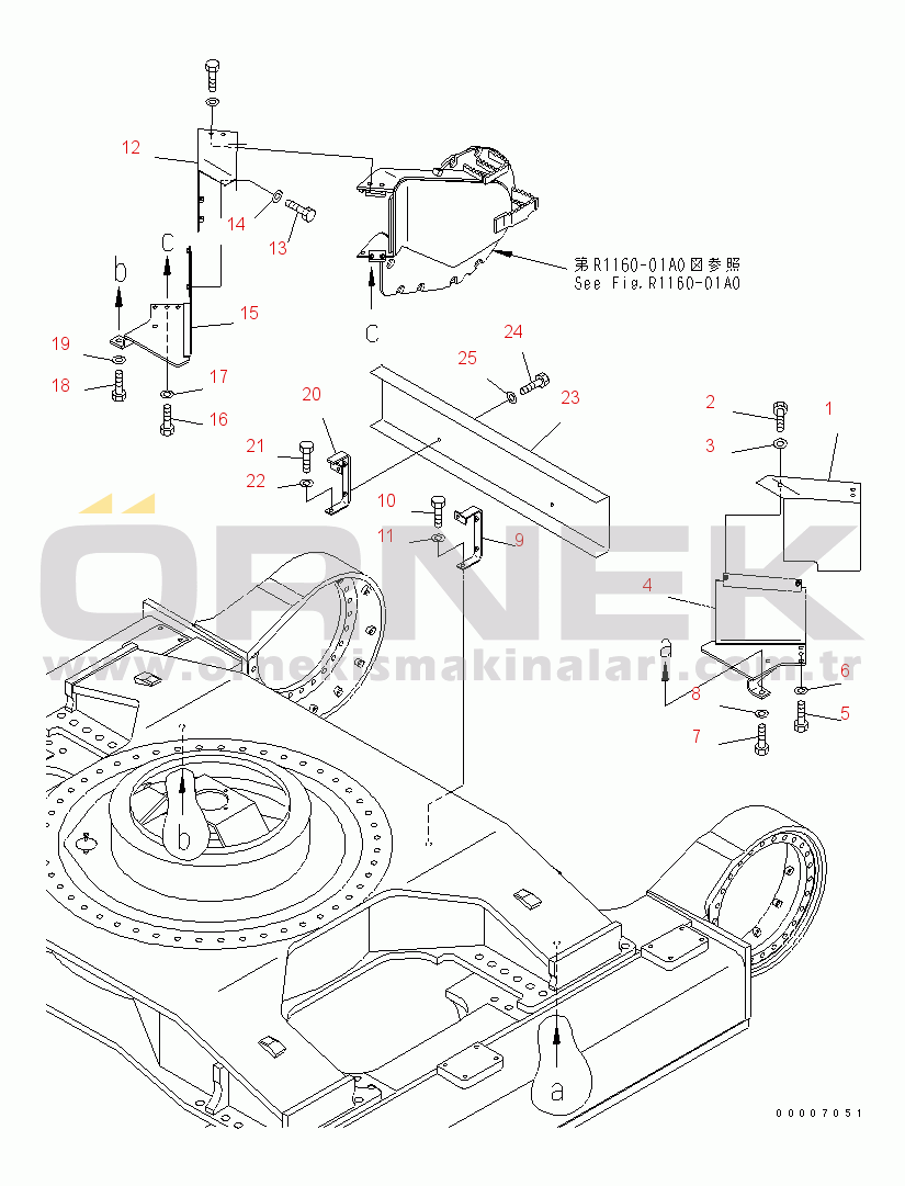 Komatsu PC800-7 S/N 40001-UP (Overseas Version) TRAVEL MOTOR COVER