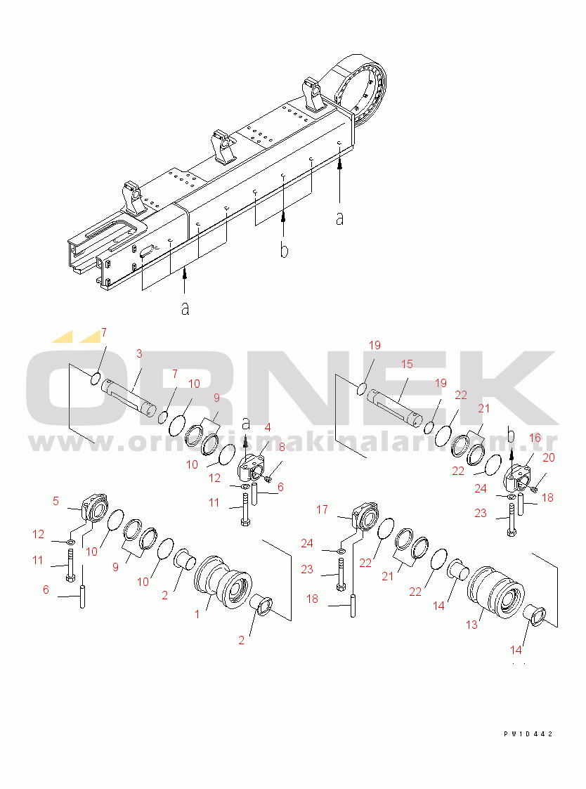 Komatsu PC800-7-M1 S/N 40001-UP TRACK FRAME (TRACK ROLLER) (DOUBLE FLANGE) (L.H.)