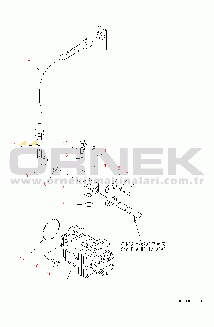 Komatsu PC800SE-7 S/N 40001-UP (Yurtdışı Versiyonu) GEAR PUMP (JOINT PARTS)