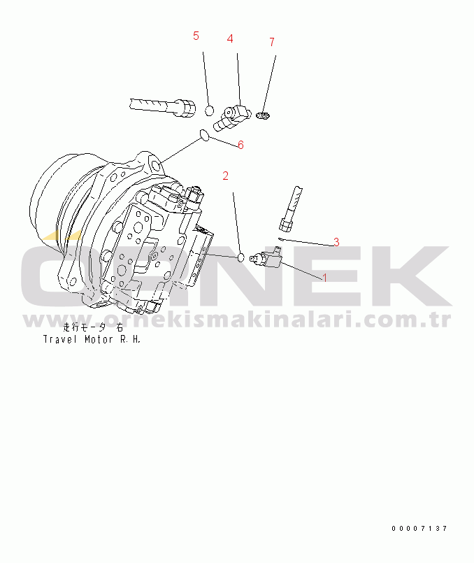 Komatsu PC800SE-7-M1 S/N 40001-UP TRACK FRAME (TRAVEL PIPING) (MOTOR SIDE) (R.H.)