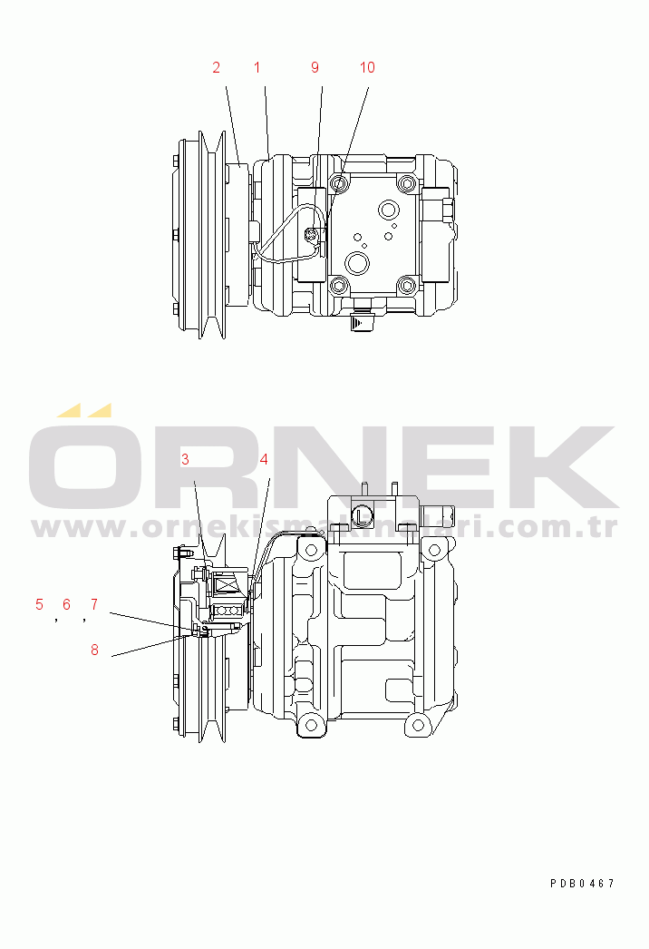 Komatsu PC800SE-6 S/N 30001-UP AIR CONDITIONER (AIR COMPRESSOR)