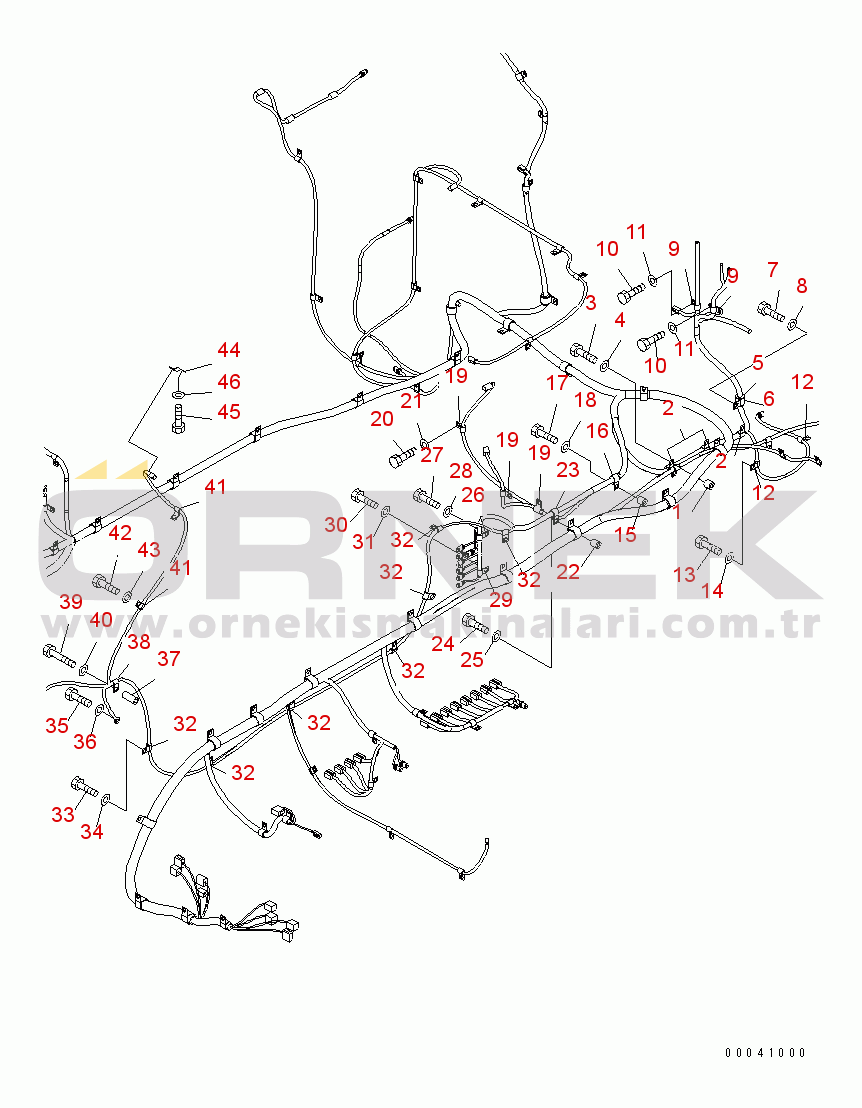 Komatsu PC850-8 S/N 50001-UP WIRING HARNESS (MAIN HARNESS) (HARNESS AND CLIP) (LEFT DECK) (2/2)