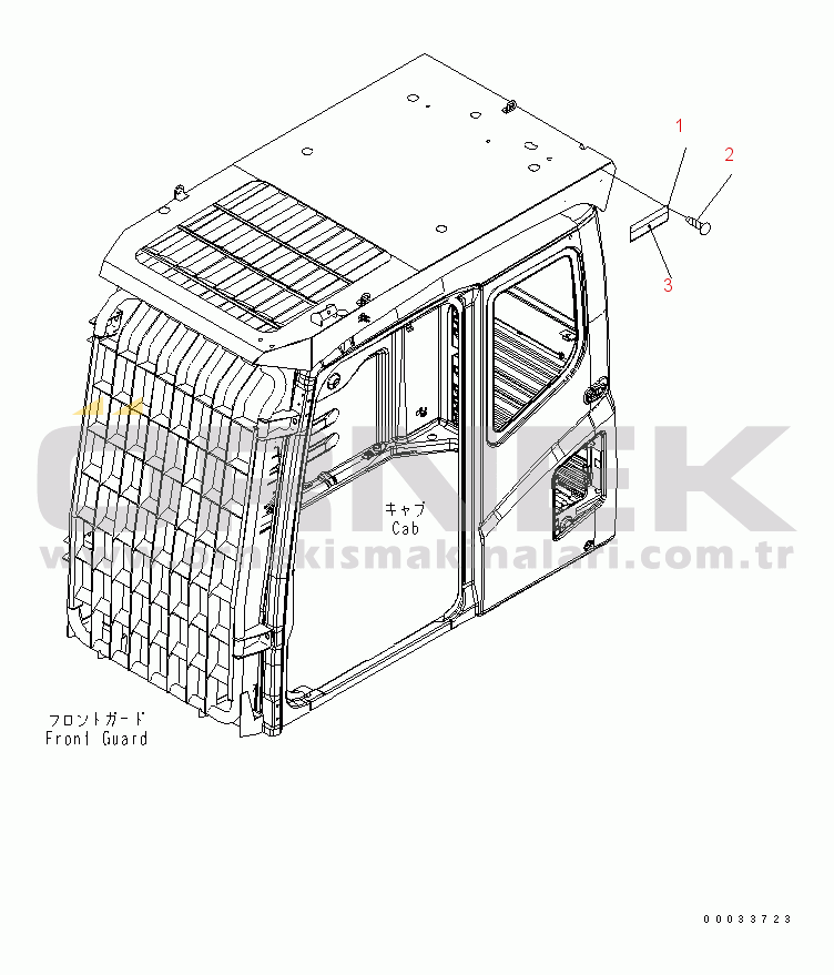 Komatsu PC850-8 S/N 50001-UP CAUTION PLATE (FOR LV2 GUARD) (TURKISH)(#55001-)