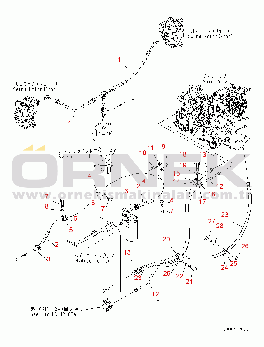 Komatsu PC850-8 S/N 10001-55000 (ecot3) DRAIN LINES(#10001-)